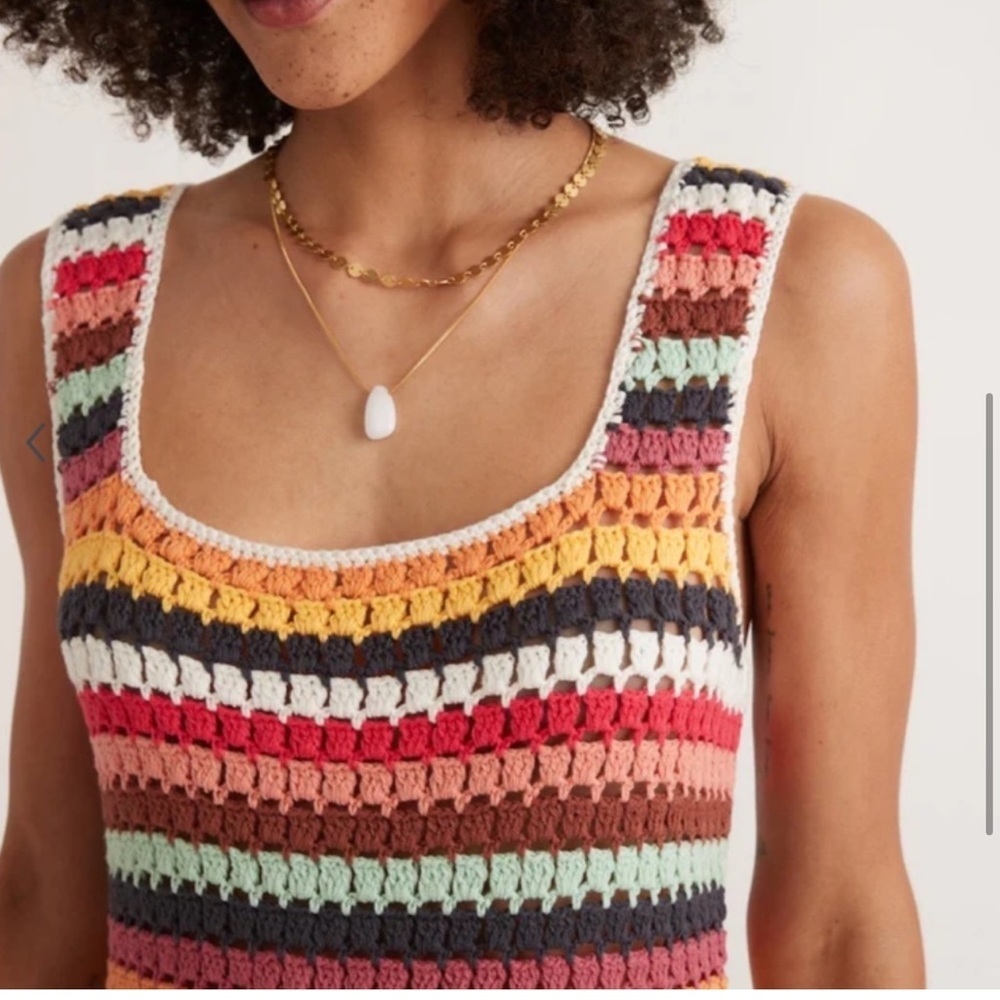 Marine Layer Fiona Crochet Dress in Multi Stripe - Picture 3 of 4
